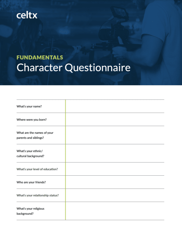 Celtx Character Questionnaire