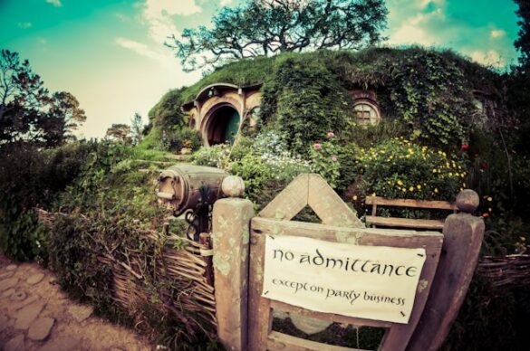 Plant- and flower-covered hobbit home